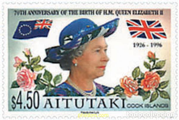 Sellos: 78860 MNH AITUTAKI 1996 70 ANIVERSARIO DE LA REINA ISABEL II