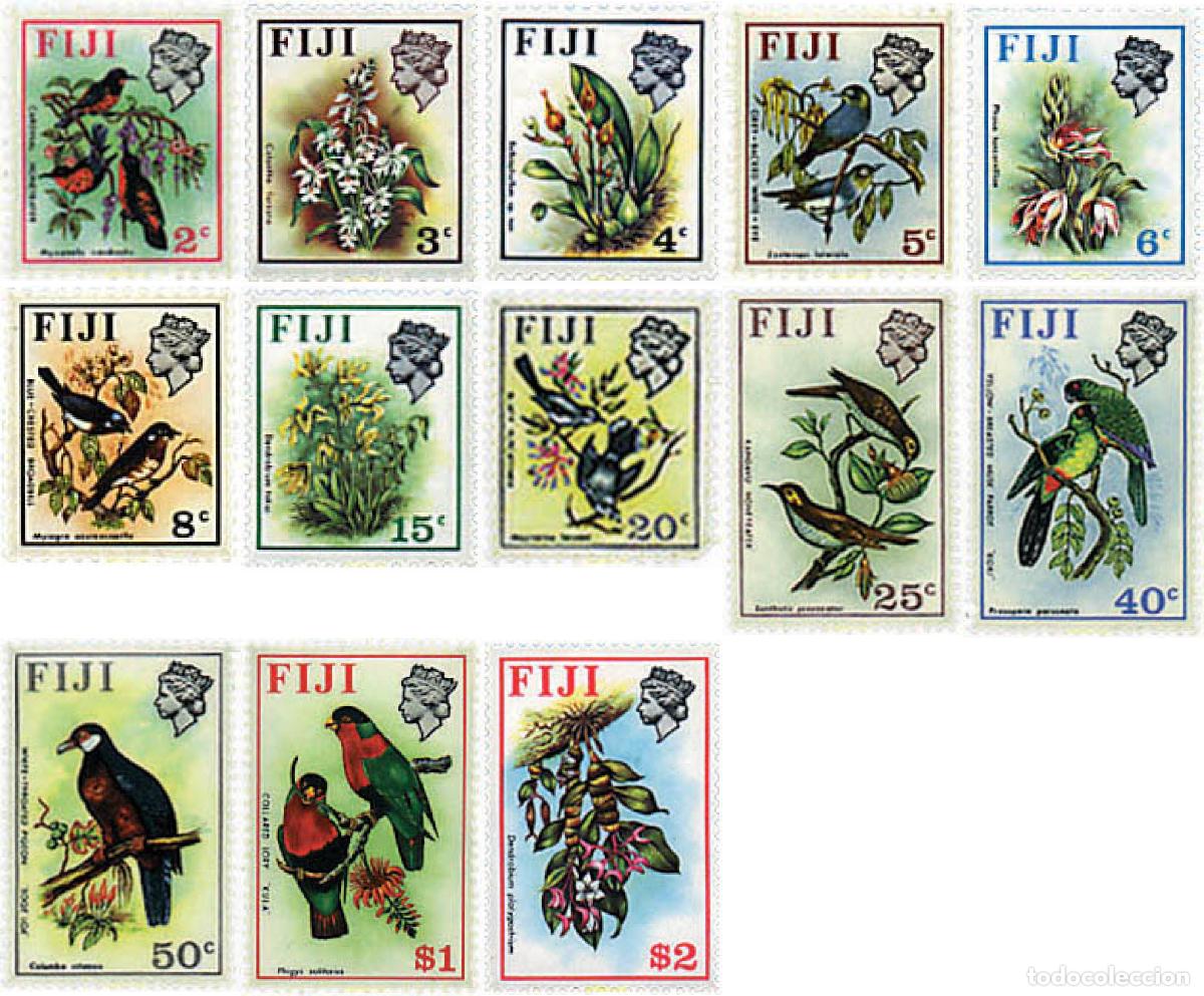 Sellos: 577005 MNH FIJI 1971 FLORES Y AVES