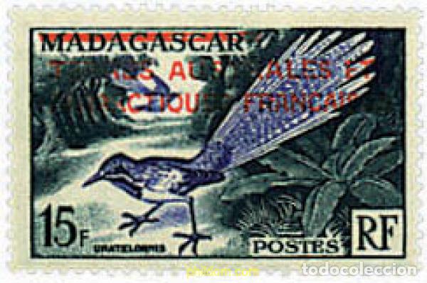Sellos: 80085 MNH ANTARTIDA FRANCESA 1955 SELLO DE MADAGASCAR DE 1954 SOBREIMPRESO