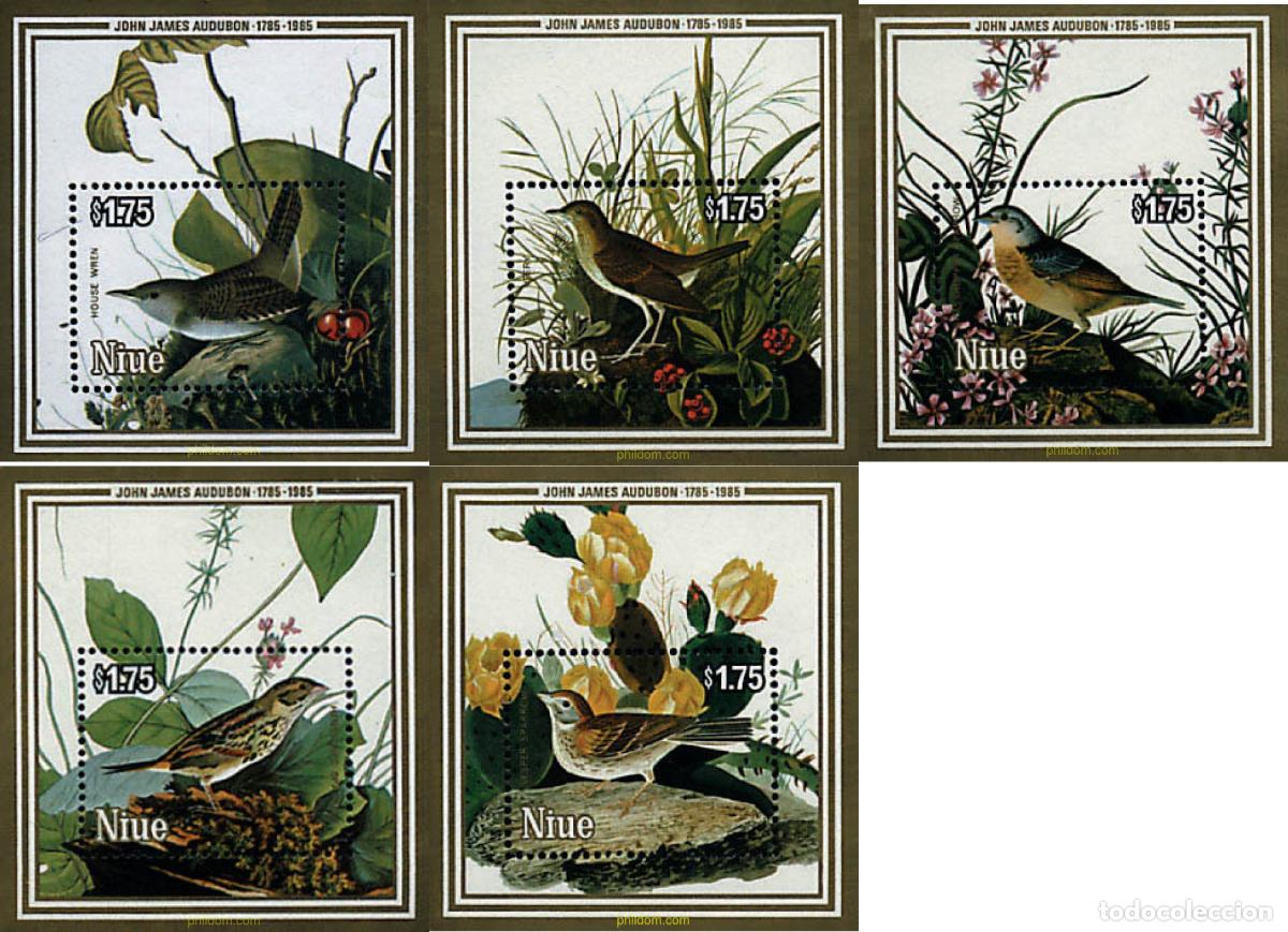 Sellos: 56655 MNH NIUE 1985 BICENTENARIO DEL NACIMIENTO DEL ORNITOLOGO J.J. AUDUBON
