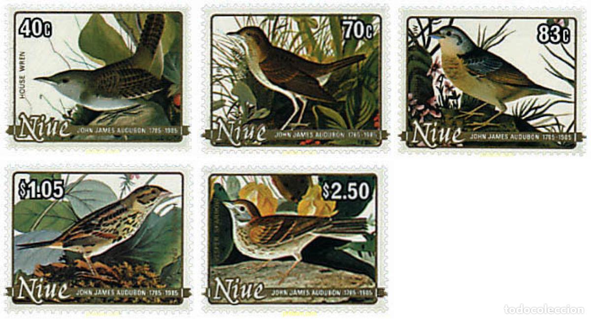 Sellos: 56457 MNH NIUE 1985 BICENTENARIO DEL NACIMIENTO DEL ORNITOLOGO J.J. AUDUBON