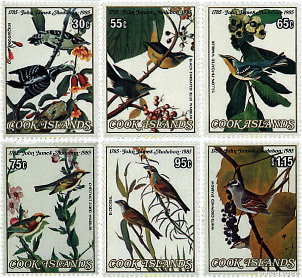 Sellos: 65710 MNH COOK Islas 1985 BICENTENARIO DEL NACIMIENTO DEL ORNITOLOGO J.J. AUDUBON