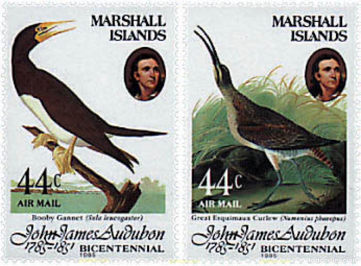 Sellos: 342512 MNH MARSHALL Islas 1985 BICENTENARIO DEL NACIMIENTO DEL ORNITOLOGO J.J. AUDUBON