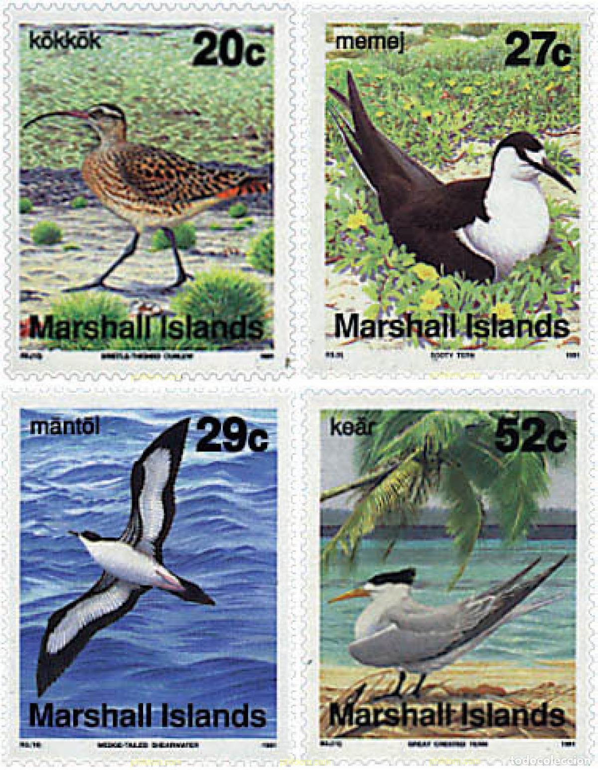Sellos: 44313 MNH MARSHALL Islas 1991 AVES