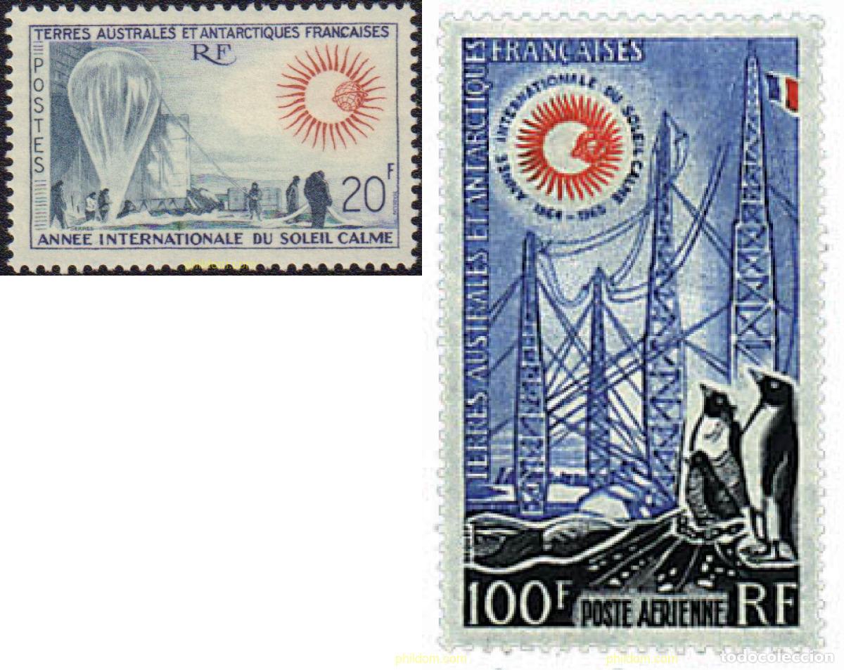 Sellos: 43394 MNH ANTARTIDA FRANCESA 1963 A&Ntilde;O INTERNACIONAL DEL SOL EN CALMA