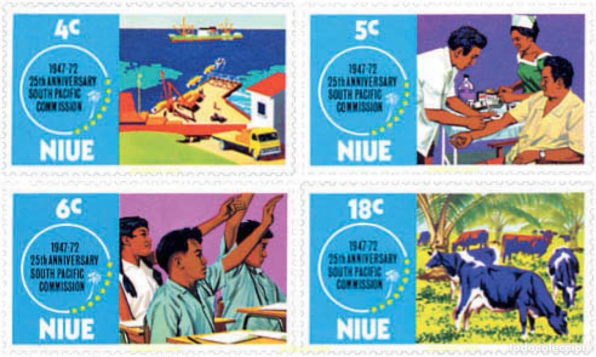 Sellos: 45213 MNH NIUE 1972 25 ANIVERSARIO DE LA COMISION DEL PACIFICO SUR