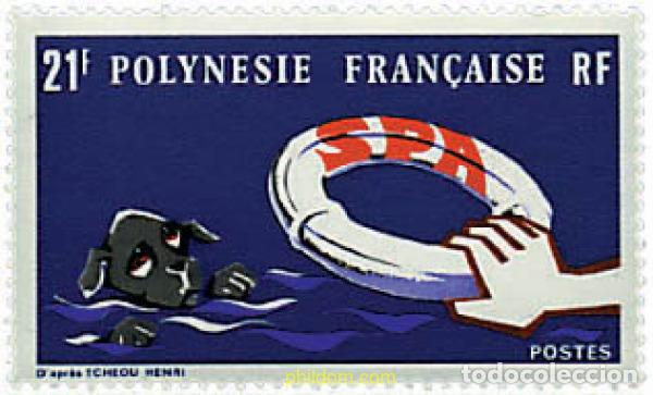 Sellos: 50654 MNH POLINESIA FRANCESA 1974 SOCIEDAD PROTECTORA DE ANIMALES