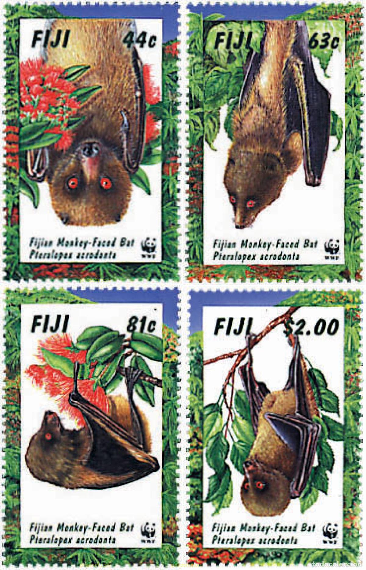 Sellos: 88922 MNH FIJI 1997 MURCIELAGO CARA DE MONO DE FIJI