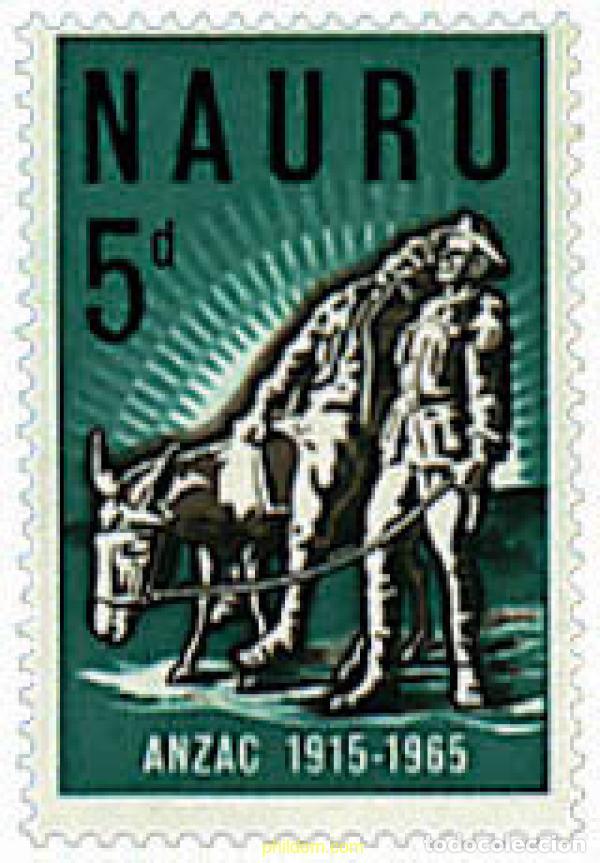 Sellos: 44346 MNH NAURU 1965 50 ANIVERSARIO LLEGADA DE LOS ANZAC EN EUROPA.