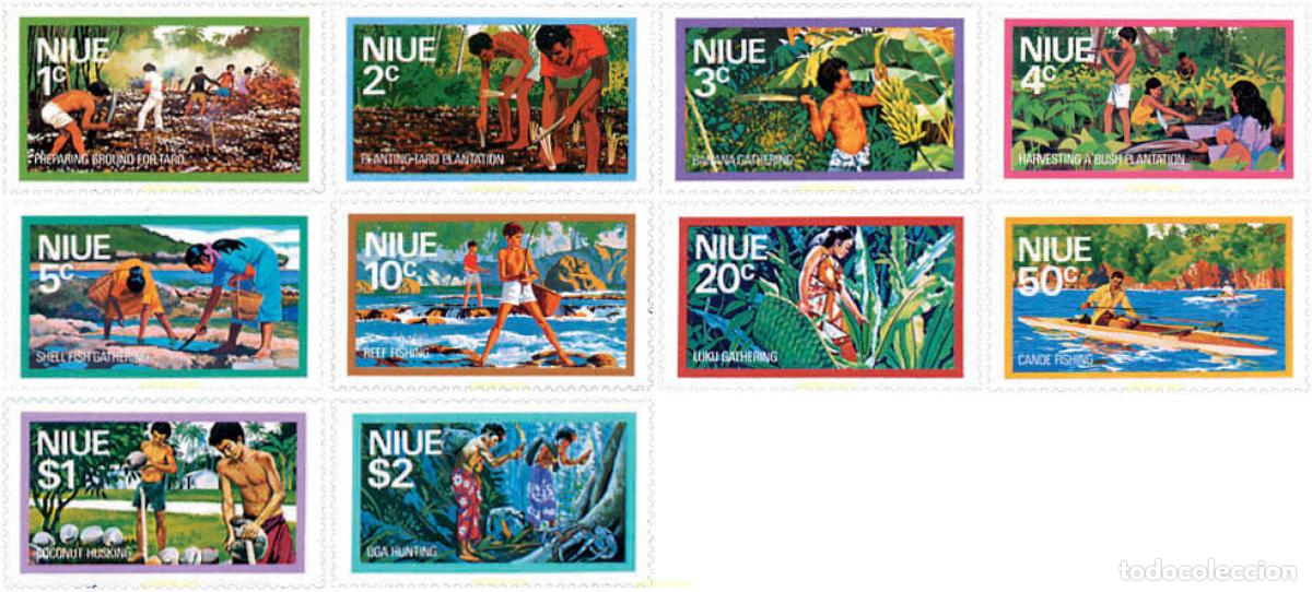 Sellos: 44803 MNH NIUE 1976 ACTIVIDADES AGRICOLAS Y PESCA