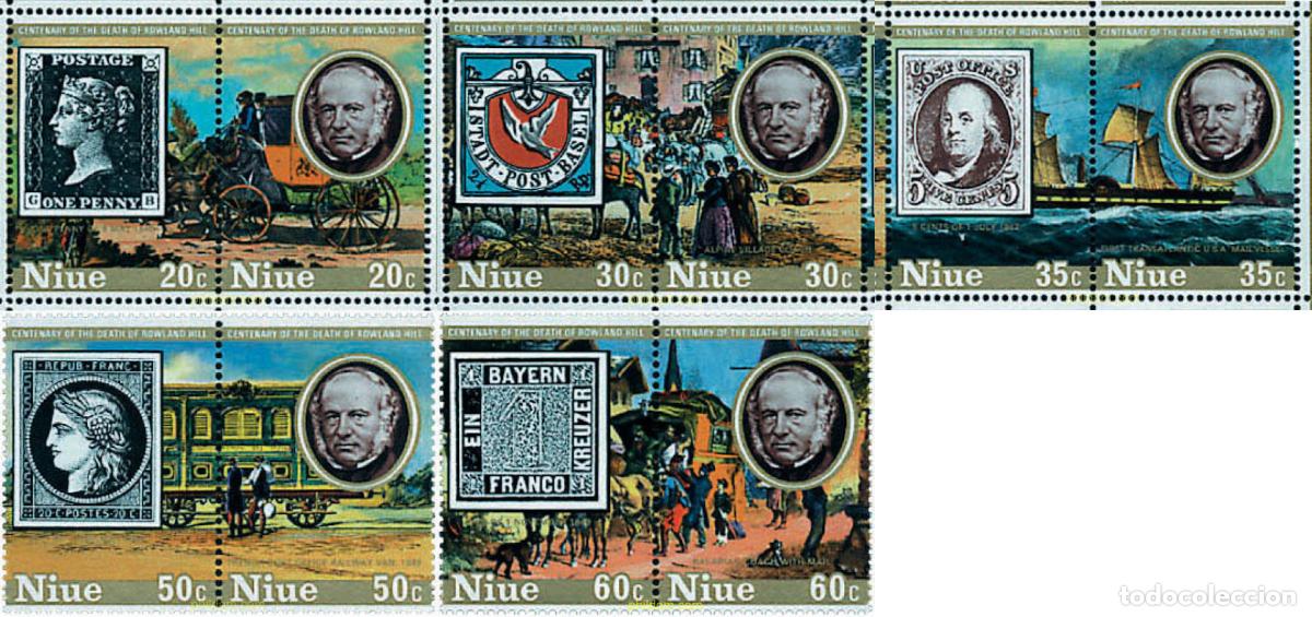 Sellos: 6020 MNH NIUE 1979 CENTENARIO DE LA MUERTE DE SIR ROWLAND HILL