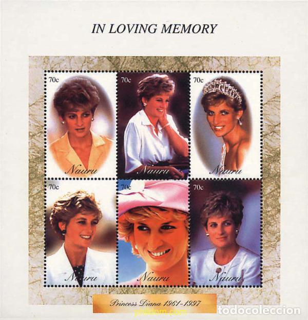 Sellos: 256139 MNH NAURU 1998 HOMENAJE A DIANA. PRINCESA DE GALES (1961-1997)
