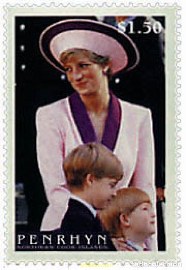 Sellos: 299055 MNH PENRHYN 1998 HOMENAJE A LA PRINCESA DIANA DE GALES