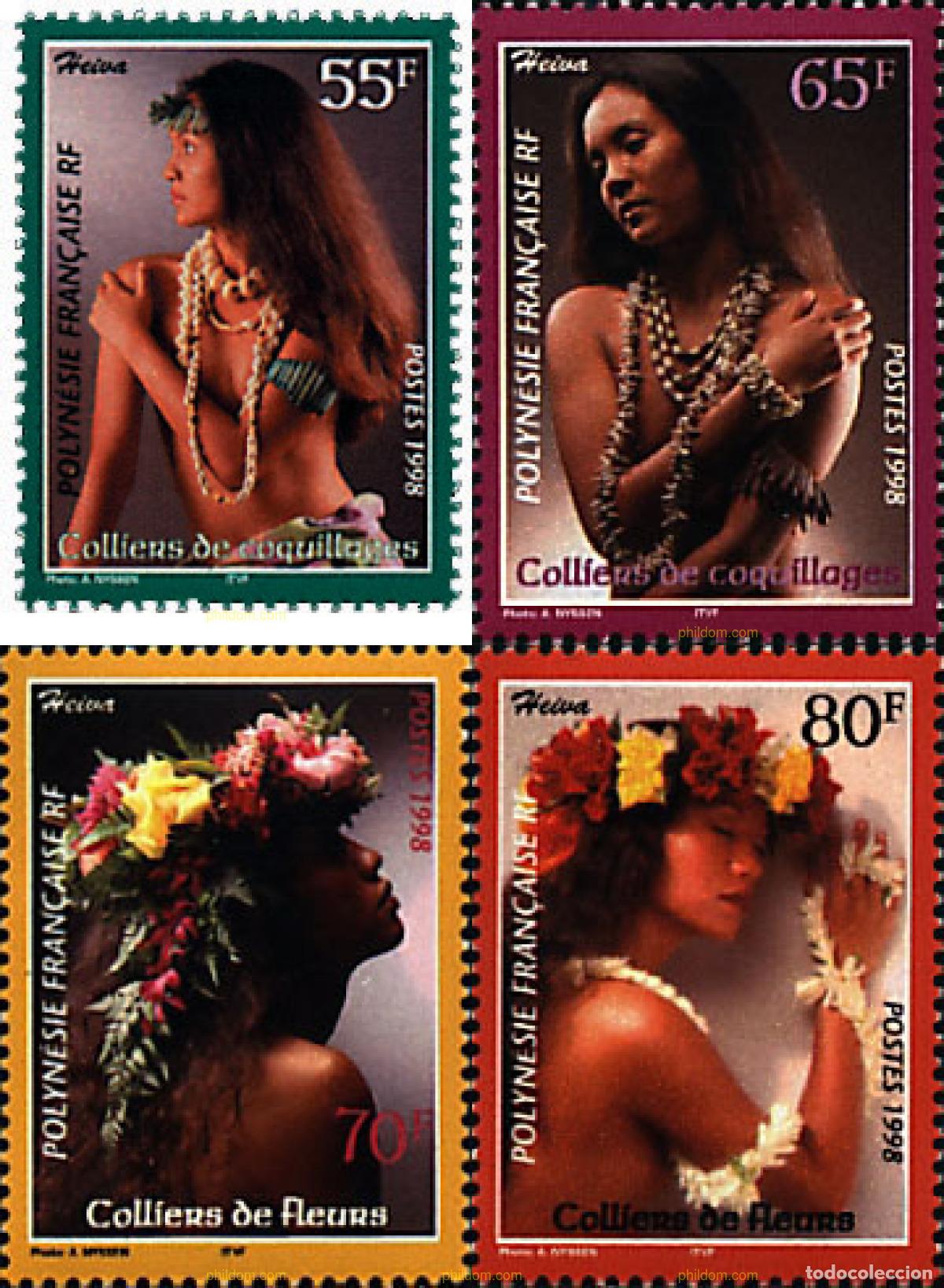 Sellos: 94336 MNH POLINESIA FRANCESA 1998 COLLARES DE CONCHAS Y FLORES