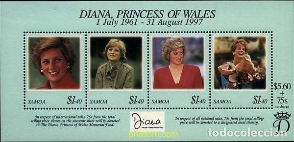 Sellos: 45563 MNH SAMOA 1998 HOMENAJE A LA PRINCESA DIANA DE GALES