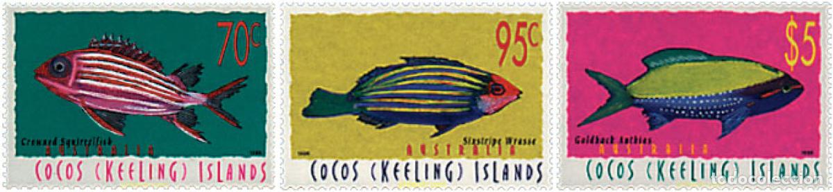 Sellos: 35349 MNH COCOS Islas 1998 PECES