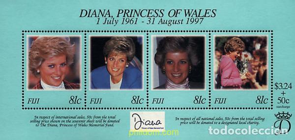 Sellos: 41274 MNH FIJI 1998 HOMENAJE A DIANA. PRINCESA DE GALES (1961-1997)