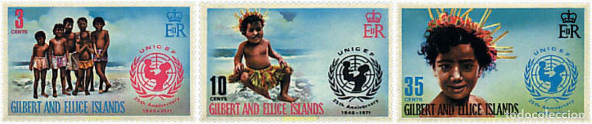 Sellos: 43691 MNH GILBERT Y ELLICE 1971 25 ANIVERSARIO DE LA UNICEF