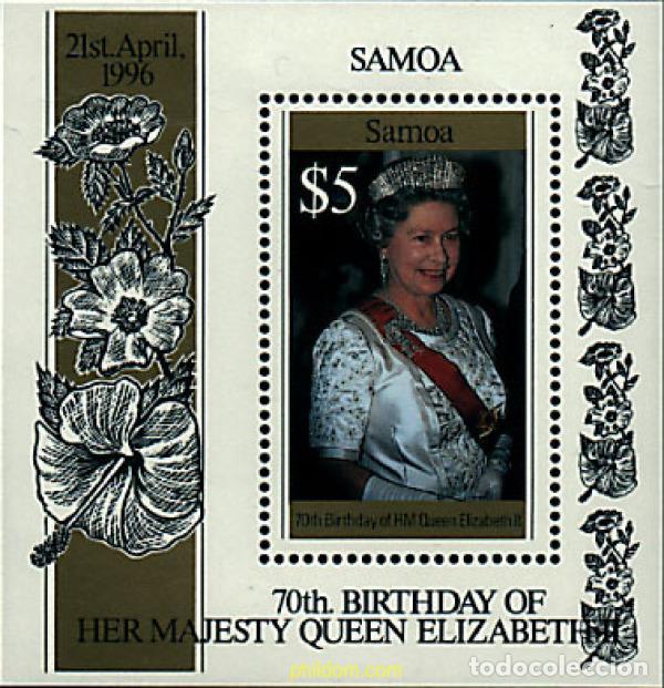Timbres: 93160 MNH SAMOA 1996 70 ANIVERSARIO DEL NACIMIENTO DE ISABEL II