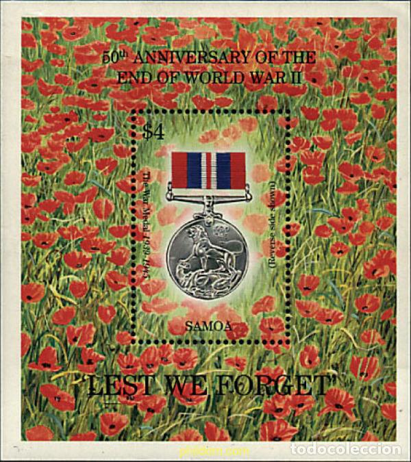Sellos: 93157 MNH SAMOA 1995 50 ANIVERSARIO DE LA SEGUNDA GUERRA MUNDIAL