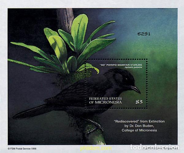 Sellos: 44422 MNH MICRONESIA 1998 FAUNA ENDEMICA