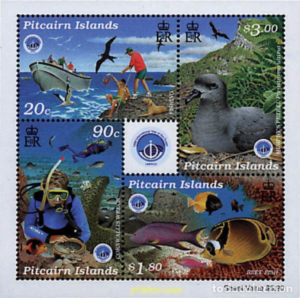 Sellos: 37195 MNH PITCAIRN Islas 1998 A&Ntilde;O INTERNACIONAL DE LOS OCEANOS