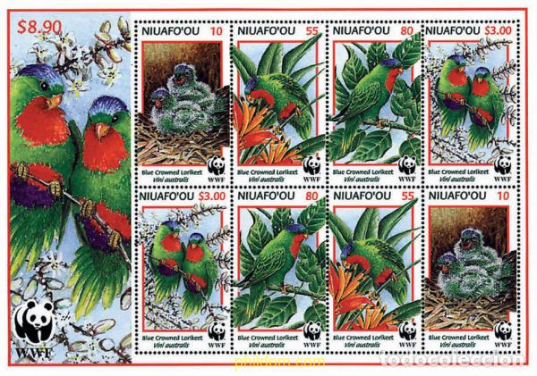 Sellos: 12737 MNH NIUAFO OU 1998 LORI VINI CORONA AZUL