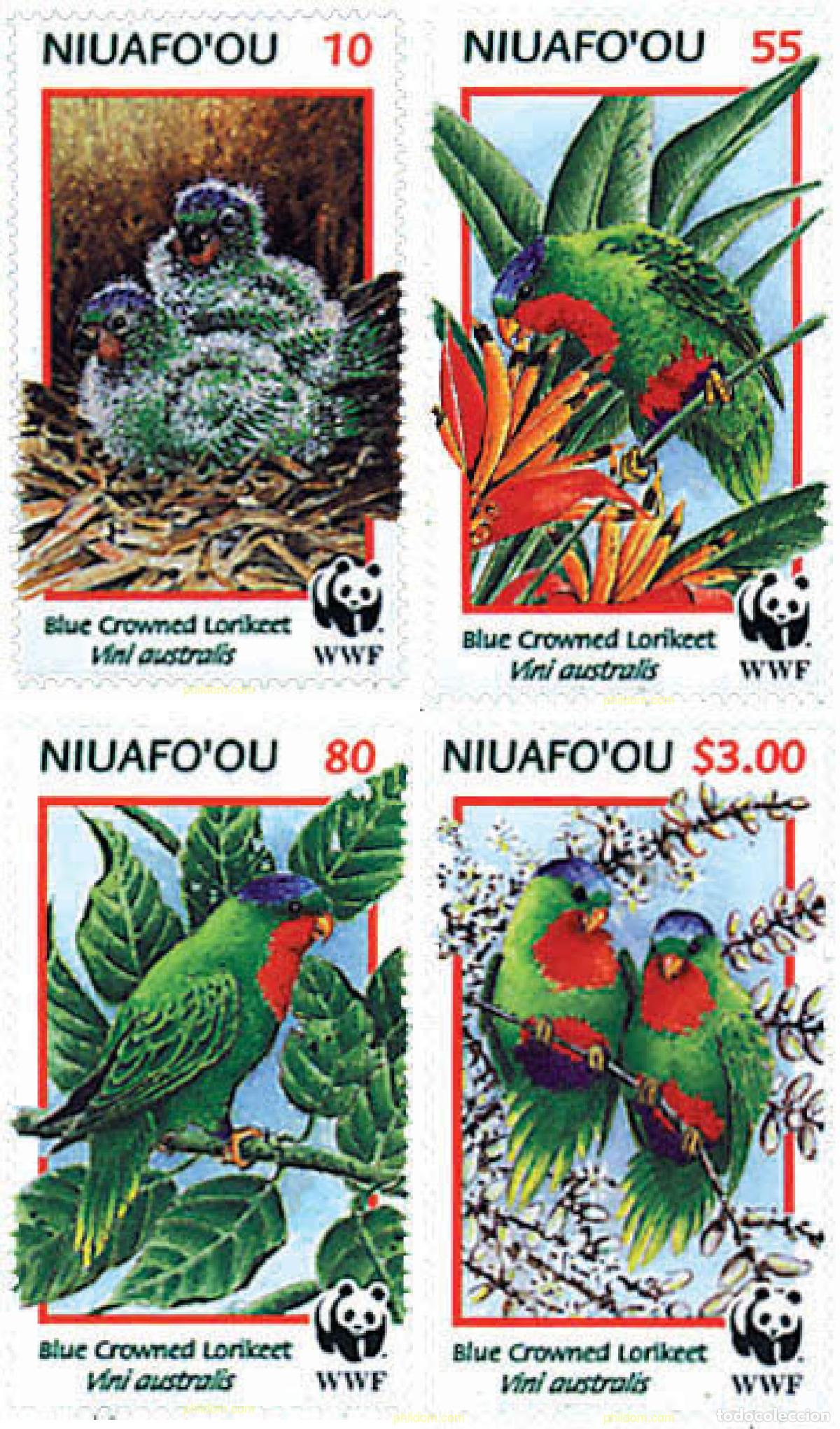 Sellos: 74978 MNH NIUAFO OU 1998 LORI VINI CORONA AZUL