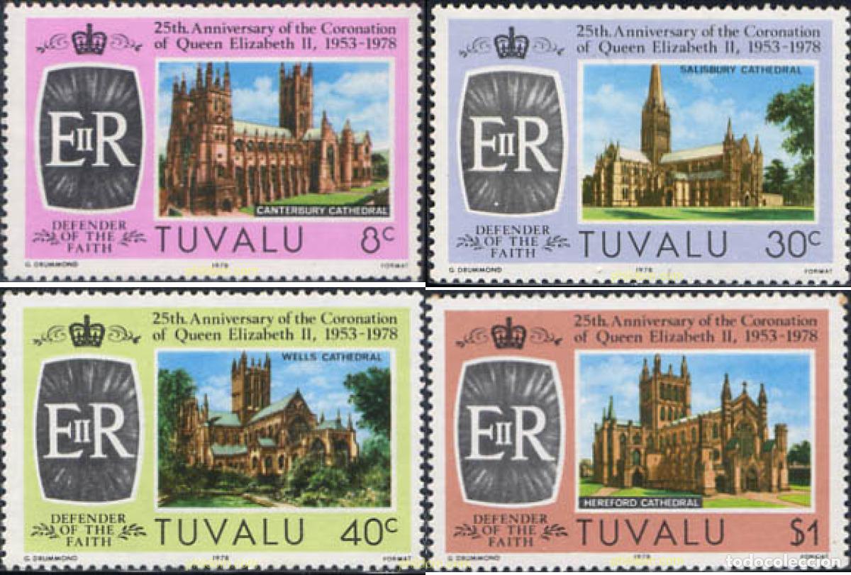 Sellos: 45754 MNH TUVALU 1978 25 ANIVERSARIO DE LA CORONACION DE ISABEL II