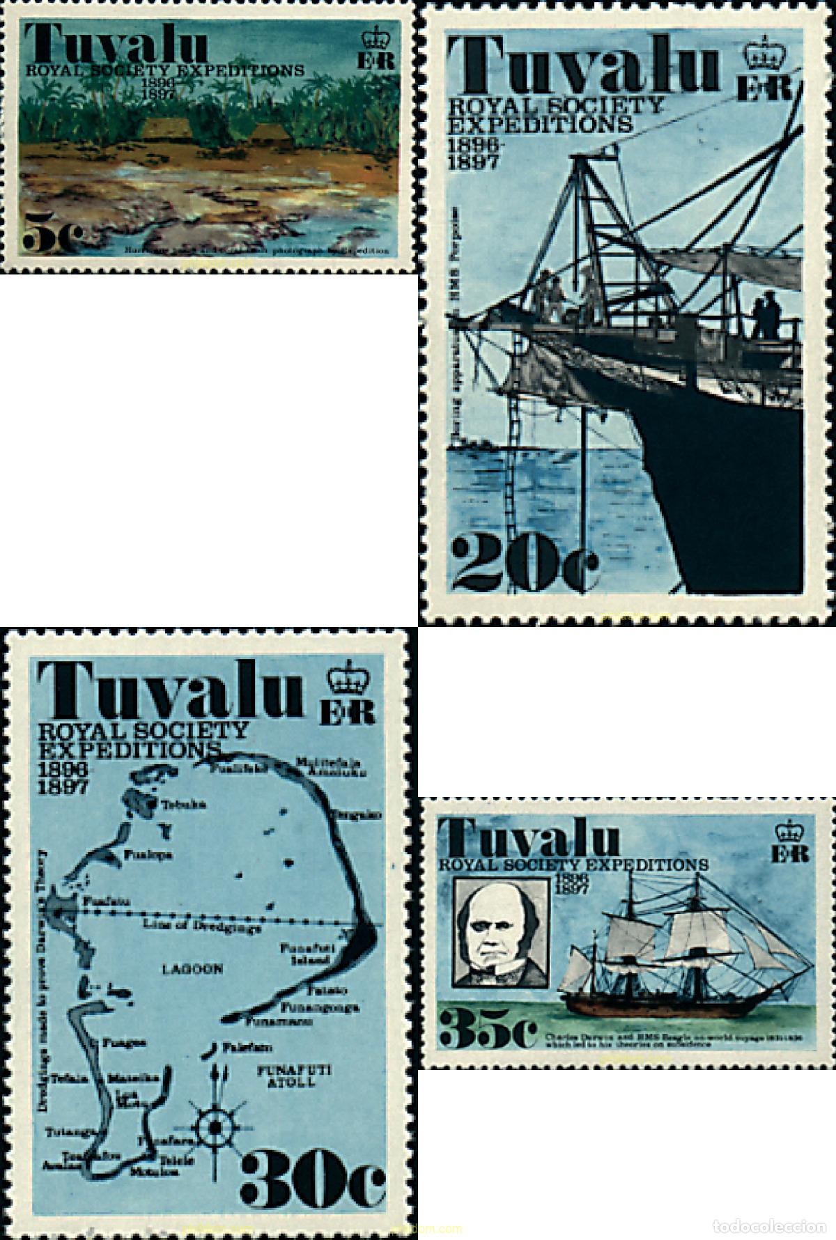 Sellos: 45742 MNH TUVALU 1977 EXPEDICION DE LA SOCIEDAD REAL
