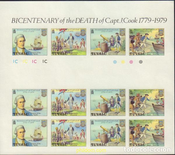 Sellos: 368344 MNH TUVALU 1979 BICENTENARIO DE LA MUERTE DE JAMES COOK