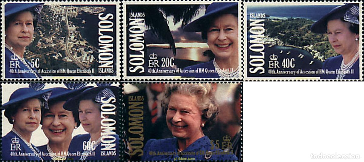Sellos: 45419 MNH SALOMON 1992 40 ANIVERSARIO DE LA LLEGADA AL TRONO DE ISABEL II