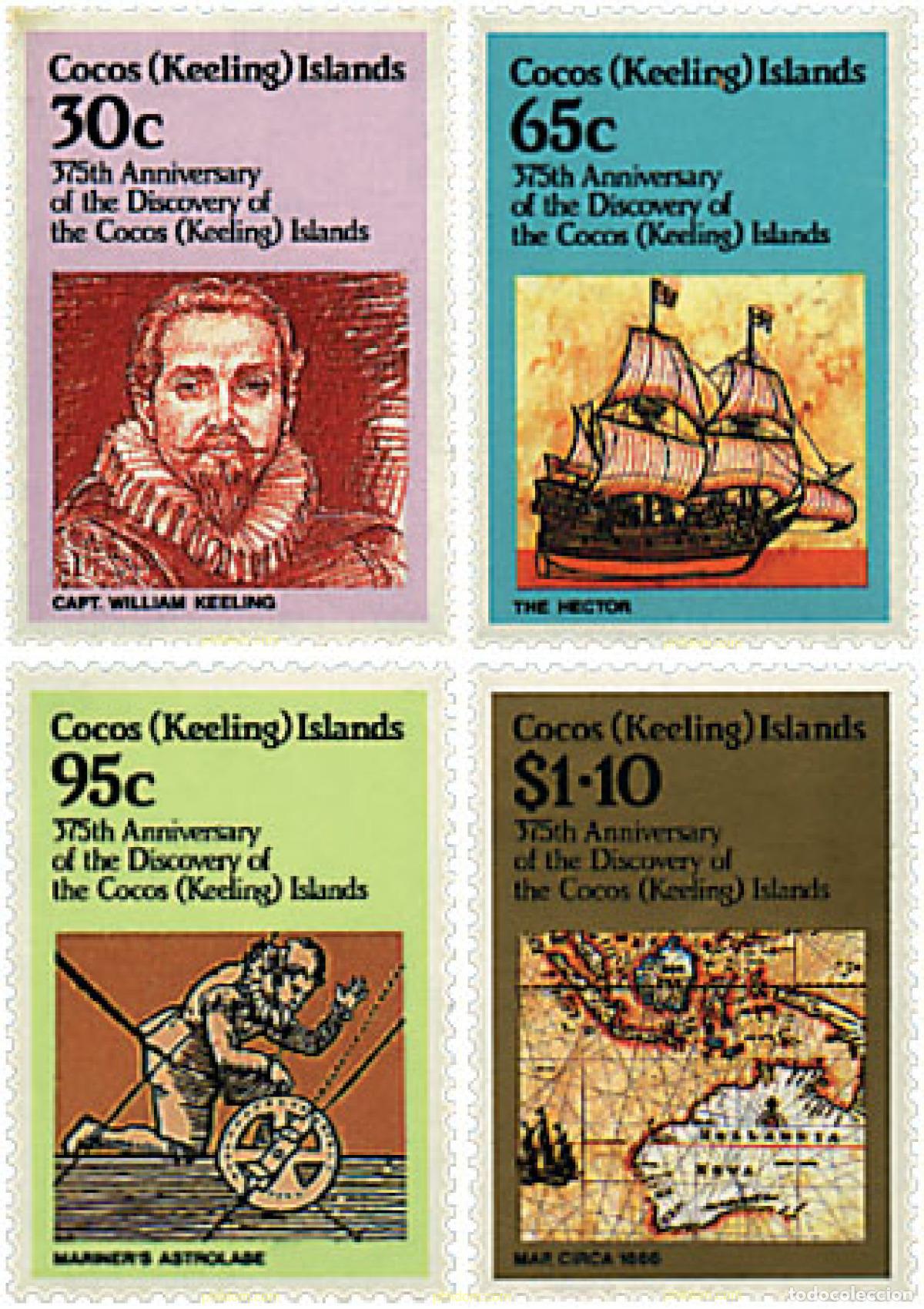 Sellos: 44235 MNH COCOS Islas 1984 375 ANIVERSARIO DEL DESCUBRIMIENTO DE LAS ISLAS COCOS