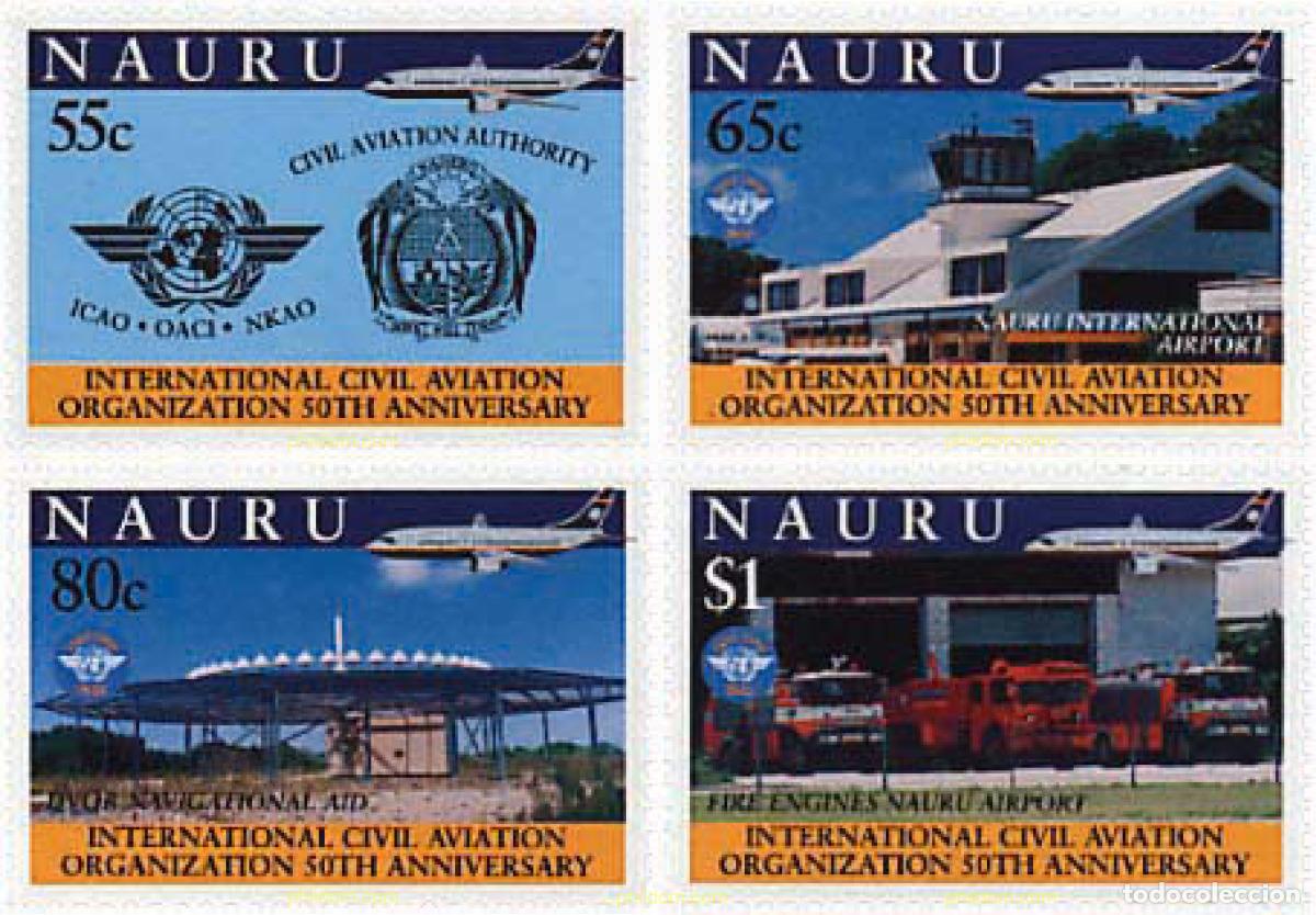 Sellos: 44764 MNH NAURU 1994 50 ANIVERSARIO DE LA ORGANIZACION DE LA AVIACION CIVIL