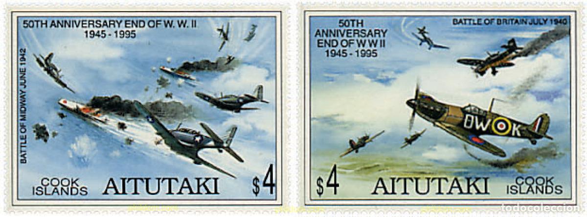 Sellos: 42913 MNH AITUTAKI 1995 50 ANIVERSARIO DEL FIN DE LA SEGUNDA GUERRA MUNDIAL