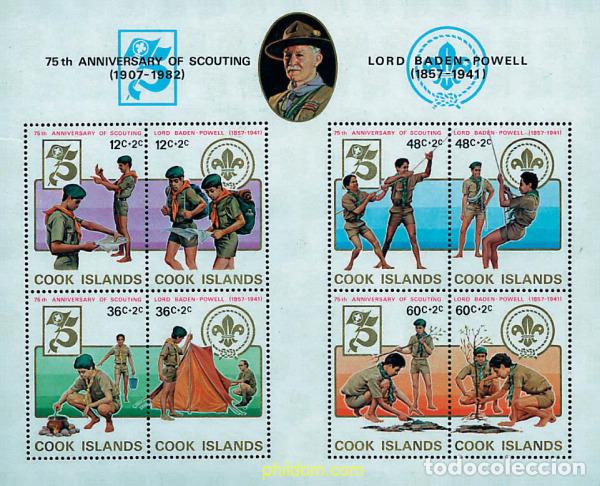 Sellos: 65694 MNH COOK Islas 1983 75 ANIVERSARIO DEL ESCULTISMO Y 125 ANIVERSARIO DE LORD BADEN-POWELL