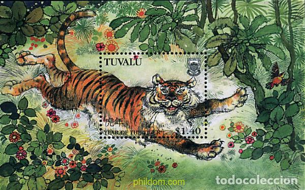 Sellos: 35810 MNH TUVALU 1998 A&Ntilde;O LUNAR CHINO - A&Ntilde;O DEL TIGRE