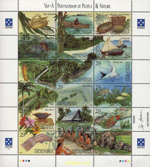 Sellos: 275980 MNH MICRONESIA 1993 YAP. ASOCIACION DE LOS HOMBRES Y LA NATURALEZA