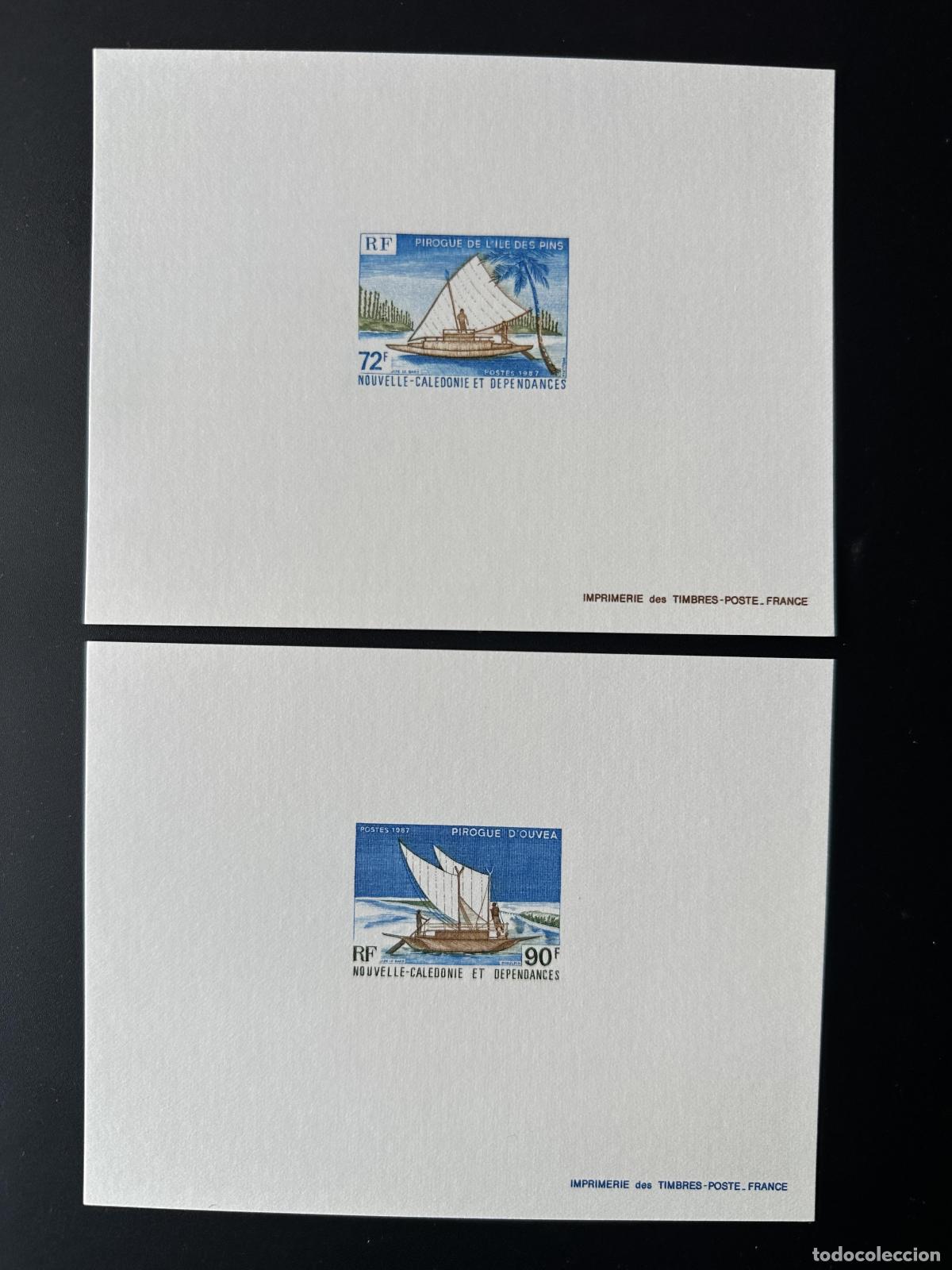 Sellos: Nueva Caledonia 1987 YT 535-536 evento de lujo Pirogue &Icirc;le des Pins Velero
