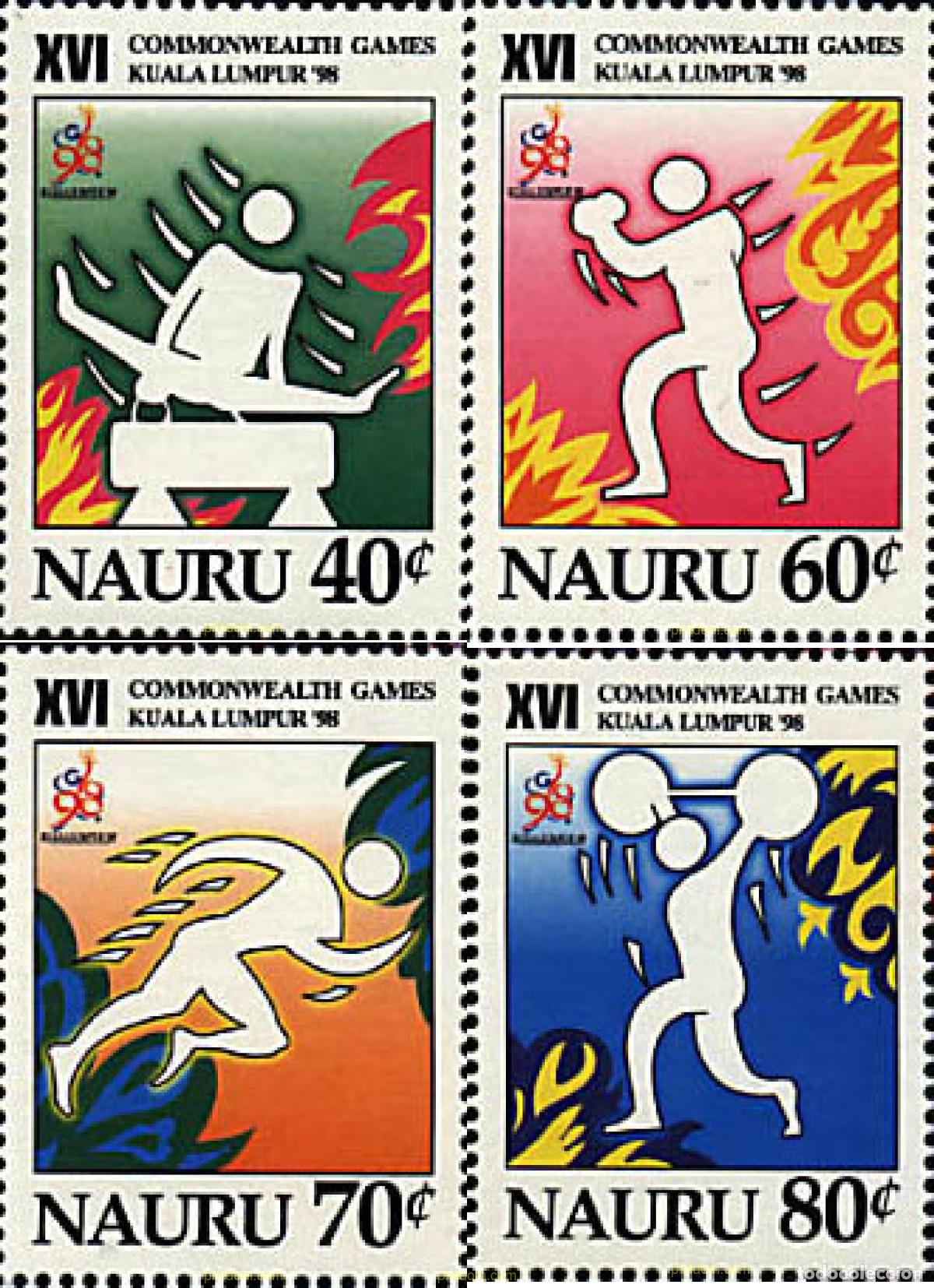 Sellos: 40593 MNH NAURU 1998 16 JUEGOS DEPORTIVOS DE LA COMMONWEALTH EN KUALA LUMPUR