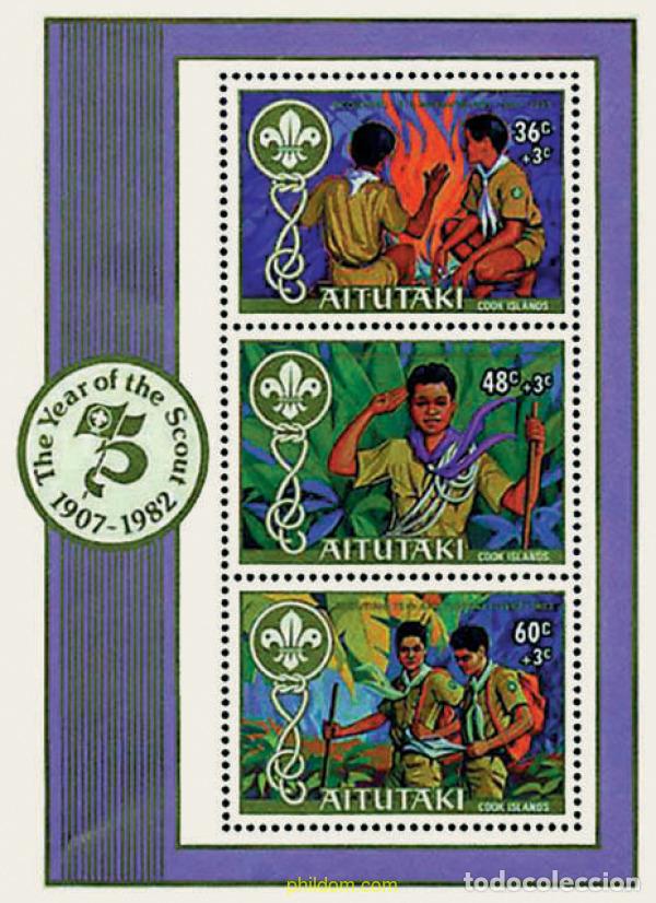 Sellos: 53696 MNH AITUTAKI 1983 75 ANIVERSARIO DEL ESCULTISMO