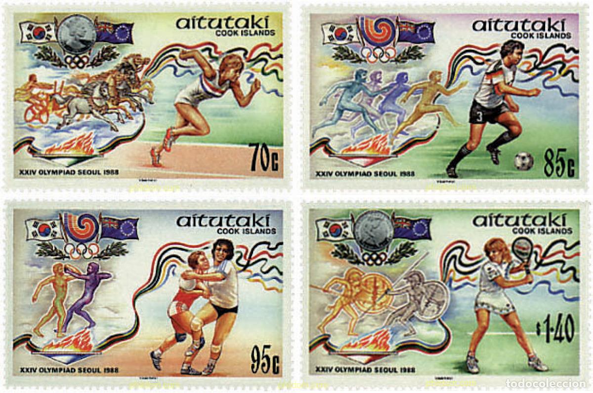 Sellos: 42904 MNH AITUTAKI 1988 24 JUEGOS OLIMPICOS VERANO SEUL 1988
