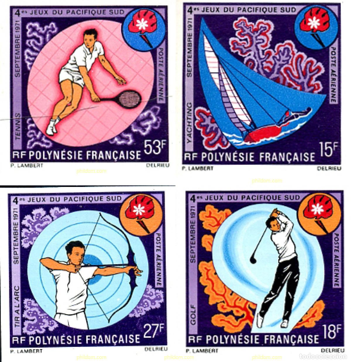 Sellos: 19801 MNH POLINESIA FRANCESA 1971 4 JUEGOS DEL PACIFICO SUR