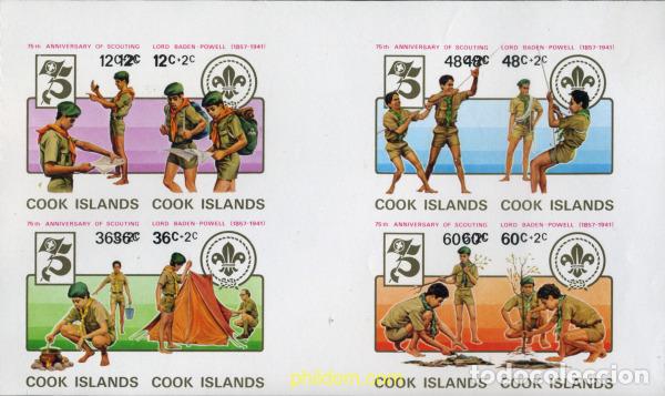 Sellos: 206734 MNH COOK Islas 1983 75 ANIVERSARIO DEL ESCULTISMO Y 125 ANIVERSARIO DE LORD BADEN-POWELL