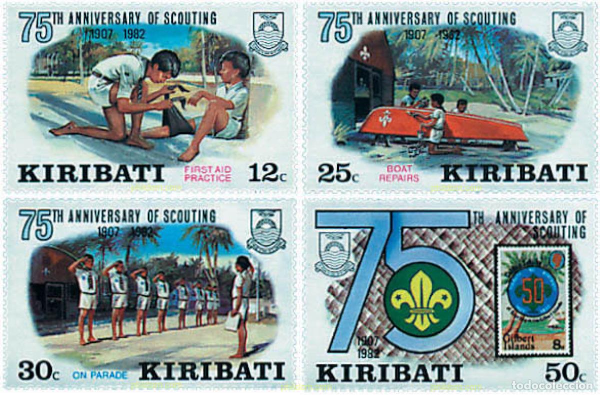 Sellos: 92421 MNH KIRIBATI 1982 75 ANIVERSARIO DEL ESCULTISMO