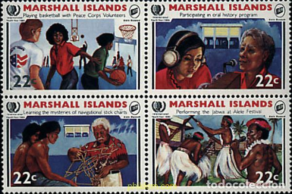 Sellos: 6136 MNH MARSHALL Islas 1985 A&Ntilde;O INTERNACIONAL DE LA JUVENTUD