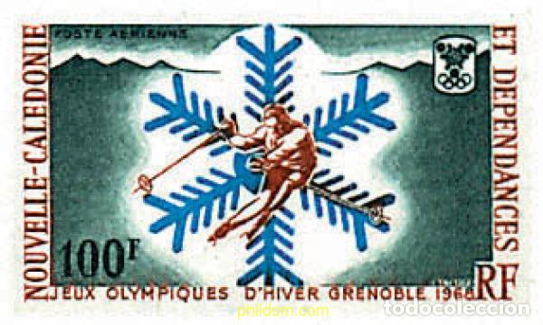 Sellos: 72824 MNH NUEVA CALEDONIA 1967 10 JUEGOS OLIMPICOS INVIERNO GRENOBLE 1968