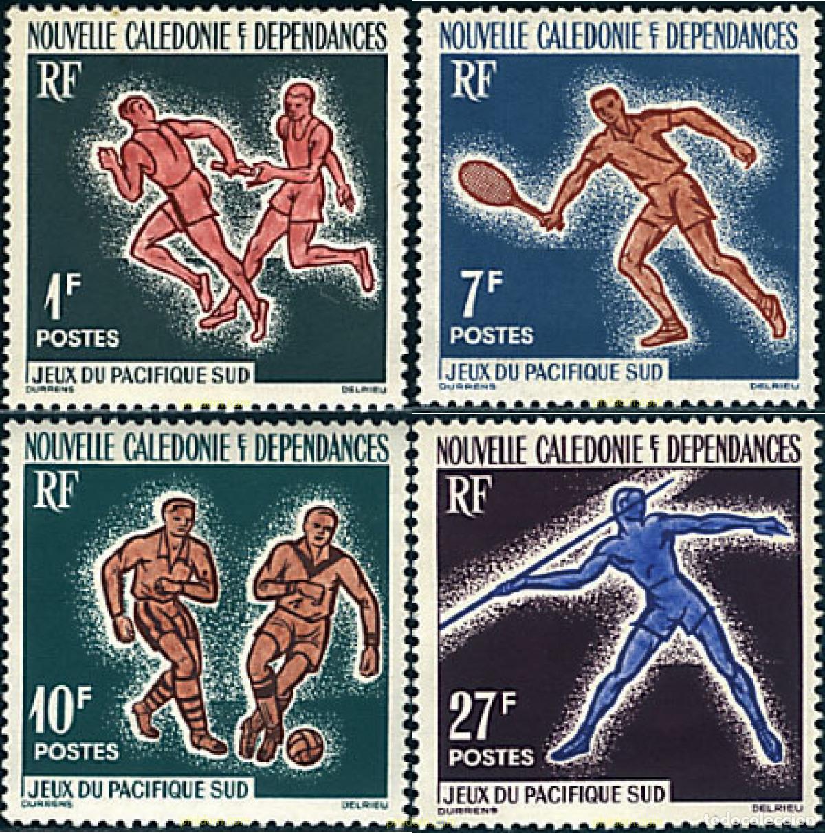 Sellos: 44443 MNH NUEVA CALEDONIA 1963 1 JUEGOS DEPORTIVOS DEL PACIFICO SUR