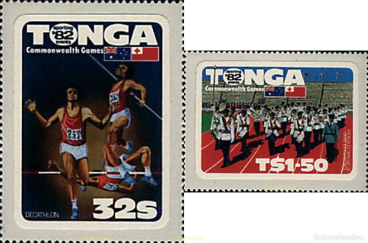 Sellos: 40088 MNH TONGA 1982 12 JUEGOS DEPORTIVOS DE LA COMMONWEALTH