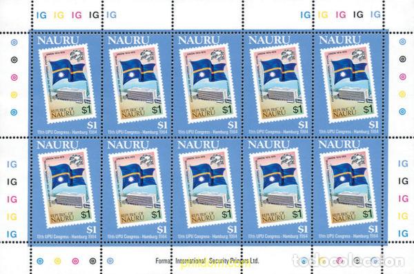 Sellos: 125742 MNH NAURU 1984 19 CONGRESO DE LA UPU EN HAMBURGO